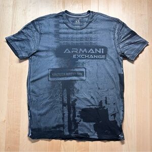 Armani Exchange Distressed Black Tee L